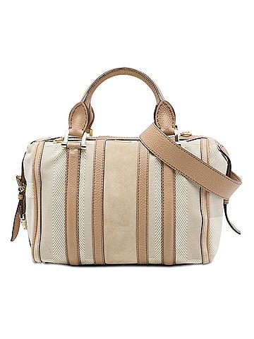 Burberry Suede Trimmed Canvas Nevinson Bowling Bag (view 1)