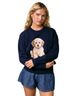 Le Lis Graphic Blue Casual Sweaters Size S - photo 1