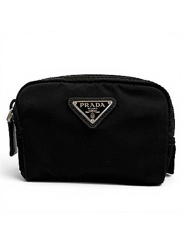 Prada PRADA 1ND339 Micro Re-Nylon Pouch with FRID Tag, Triangle Logo, Cosmetic Pouch, Black, Made in Italy, Women's, Dust Bag (view 1)