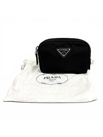 Prada PRADA 1ND339 Micro Re-Nylon Pouch with FRID Tag, Triangle Logo, Cosmetic Pouch, Black, Made in Italy, Women's, Dust Bag (view 2)