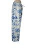 Shore Floral Tropical Multi Color White Blue Casual Pants Size M - photo 2