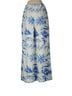 Shore Floral Tropical Multi Color White Blue Casual Pants Size M - photo 3