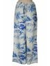 Shore Floral Tropical Multi Color White Blue Casual Pants Size M - photo 4