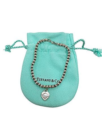 Tiffany & Co. TIFFANY&amp;Co. Tiffany &amp; Co. Return to Mini Heart Tag Bead Bracelet, 925 Sterling Silver, Weight 5.3g, Women's, with Dust Bag. (view 2)