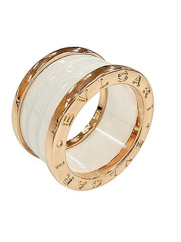 Bvlgari BVLGARI RS00534 B.zero1 Ring, 750 (PG) Ceramic Pink Gold, White, Made in Italy, Weight 9.18g, Women's. (view 1)