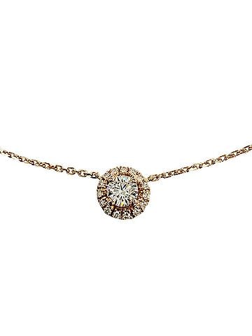 Cartier Cartier QFA600 Destinée GIA No.7416210966 750 (PG) Pink Gold Necklace with 16 Diamonds (0.24ct Center Diamond, F VVS2 Clarity, 3EX Cut), Weight 2.67g, Women's. (view 1)