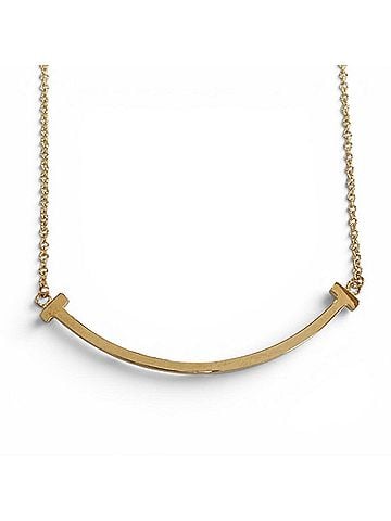 Tiffany & Co. TIFFANY&amp;Co. Tiffany T Smile Small AU750 (YG) Necklace, purchased March 2025, Yellow Gold, Weight 3.0g, Women's, with Box. (view 1)