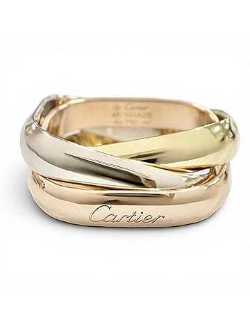 Cartier Cartier Trinity Classic Cushion Ring AU750 (YG PG WG), purchased March 2025. Yellow gold, pink white gold.. Weight: 7.88g. Women's ring. (view 1)