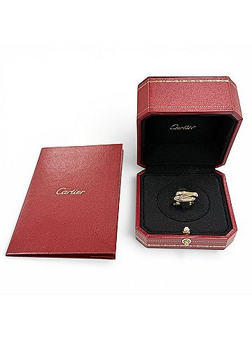 Cartier Cartier Trinity Classic Cushion Ring AU750 (YG PG WG), purchased March 2025. Yellow gold, pink white gold.. Weight: 7.88g. Women's ring. (view 2)