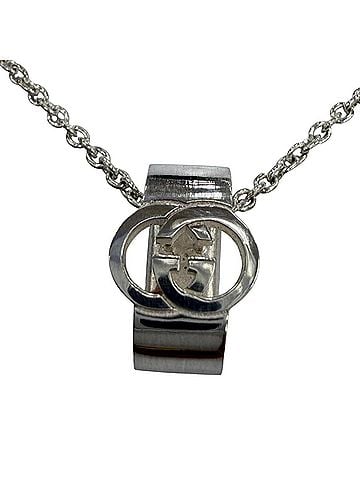 Gucci GUCCI 818927 Interlocking G Pendant Necklace, AG925, Current Model, Silver, Made in Italy, Weight 11.0g, Women's, Comes with Box and Dust Bag. (view 1)