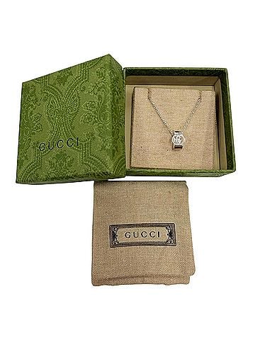 Gucci GUCCI 818927 Interlocking G Pendant Necklace, AG925, Current Model, Silver, Made in Italy, Weight 11.0g, Women's, Comes with Box and Dust Bag. (view 2)