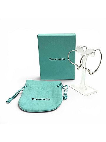 Tiffany & Co. TIFFANY&amp;Co. Tiffany &amp; Co. Elsa Peretti Open Heart Hoop Earrings, Medium, AG925 Silver, Weight 8.9g, Women's, Comes with Box and Dust Bag (view 2)