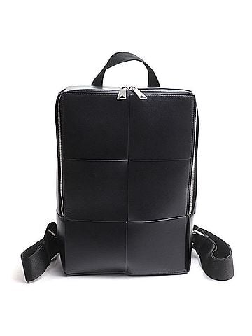 Bottega Veneta BOTTEGA VENETA Maxi Intrecciato Arco Backpack/Daypack, Black, 680092, Men's (view 1)