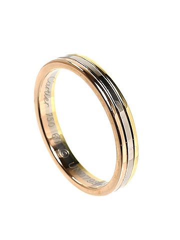 Cartier CARTIER Cartier 18K Yellow Gold Pink White Vendome Louis Three-Color Ring, 5.3g, Men's (view 2)
