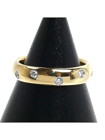 Tiffany & Co. TIFFANY&amp;Co. Tiffany &amp; Co. 18K Yellow Gold (KYG) and Platinum (Pt950) Dots Ring with Diamonds, 5.1g, for Women (view 1)