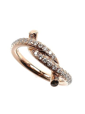 Cartier CARTIER Cartier 18KPG Pink Gold Entrelacé Ring with Diamonds, 3.6g, Women's (view 1)