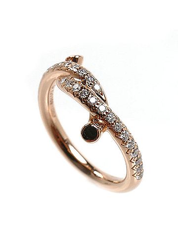 Cartier CARTIER Cartier 18KPG Pink Gold Entrelacé Ring with Diamonds, 3.6g, Women's (view 2)