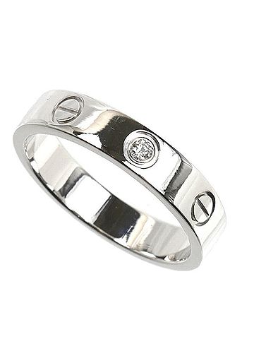 Cartier CARTIER Cartier 18KWG White Gold Mini Love 1P Diamond Ring B4050552 52 4.6g Women's (view 1)