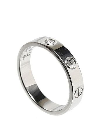 Cartier CARTIER Cartier 18KWG White Gold Mini Love 1P Diamond Ring B4050552 52 4.6g Women's (view 2)