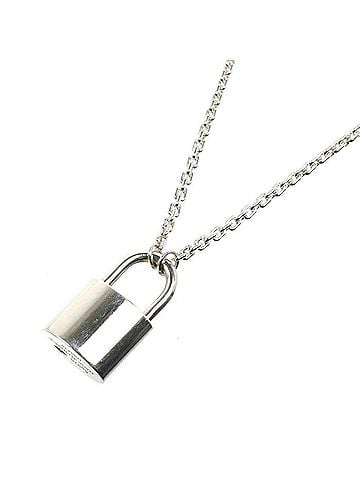 Louis Vuitton LOUIS VUITTON Silver 925 Lockit Learn Necklace Q03273 13.6g 50 55 59.5cm Men's Women's (view 2)