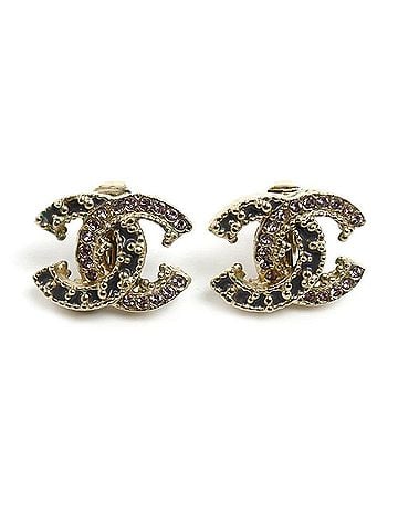 Chanel CHANEL GP Coco Mark Rhinestone Earrings 9.8g Women's (view 1)