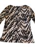 JM Collection Animal Print Stripes Multi Color Long Sleeve T-Shirt Size S - photo 2