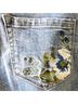 Blank NYC Floral Blue White Green Jeans Size 24 - photo 12