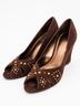 Yellow Box 100% Suede Solid Brown Gold Wedges Size 6 - photo 3