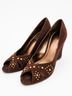 Yellow Box 100% Suede Solid Brown Gold Wedges Size 6 - photo 9