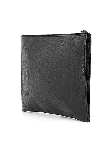 Yves Saint Laurent Yves Saint Laurent Saint Laurent Paris Cassandra Clutch Bag, YSL Zip-closure, Embossed Leather, 453249, Black. Handbag. (view 2)