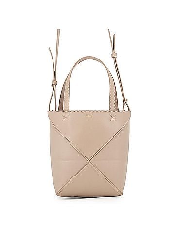 Loewe Loewe Puzzlefold Mini Tote Bag, Shiny Calf Leather, A657V25X01, 2-way Shoulder Handbag, (view 1)