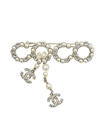 Chanel Chanel Brooch, Coco Mark, Metal, Faux Pearl Rhinestones, C21C CHANEL Brooch BROACH (view 1)