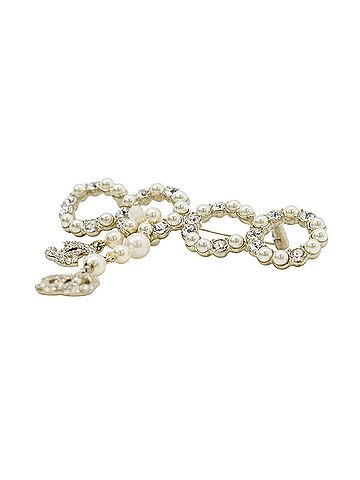 Chanel Chanel Brooch, Coco Mark, Metal, Faux Pearl Rhinestones, C21C CHANEL Brooch BROACH (view 2)