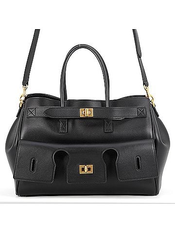 Balenciaga Balenciaga Bel Air Carry All tote bag, calf leather, 2-way shoulder black, handbag, women's, BALENCIAGA (view 1)