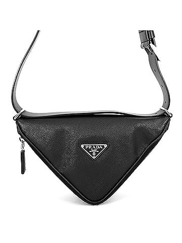 Prada Prada Triangle Shoulder Bag, Saffiano Leather, 2VL039, PRADA Body Black, Handbag, (view 1)