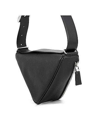 Prada Prada Triangle Shoulder Bag, Saffiano Leather, 2VL039, PRADA Body Black, Handbag, (view 2)