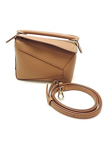 Loewe Loewe Puzzle Edge Mini Shoulder Bag for Women, A510P88X16, Calfskin, Toffee (view 1)