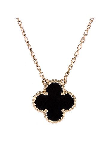 Van Cleef & Arpels Van Cleef &amp; Arpels Vintage Alhambra Onyx Women's Necklace VCARA45800 750 Yellow Gold (view 1)