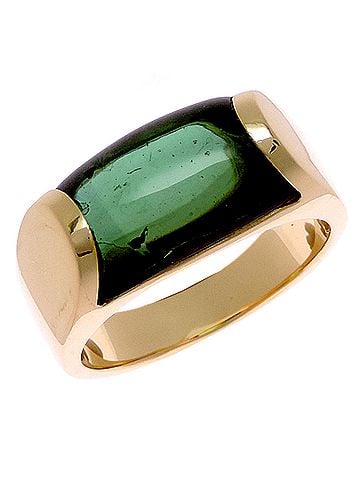 Bvlgari Bvlgari 750YG Green Tourmaline Tronchetto Women's Ring - 750 Yellow Gold (view 1)