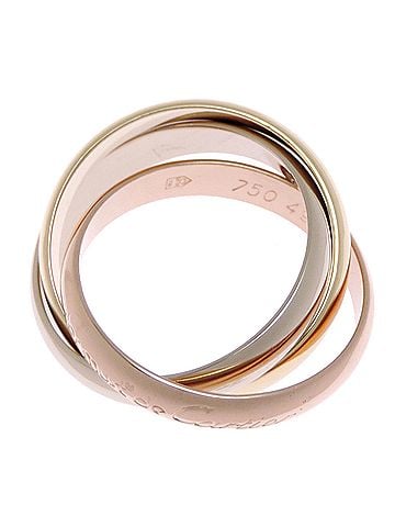 Cartier Cartier #49 YG PG WG Trinity Women's Ring - 750 Pink Gold, Yellow White Gold (view 2)