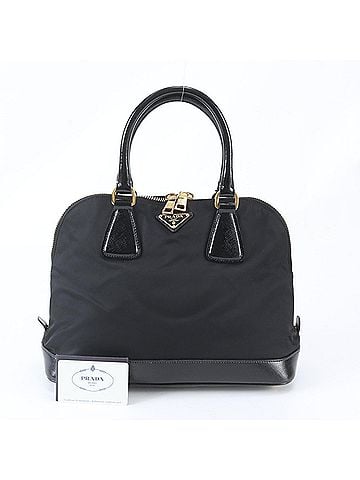 Prada Prada Tessuto Nylon BL847B Leather Tote Bag Handbag with Guarantee Card, Black, Women's (view 1)