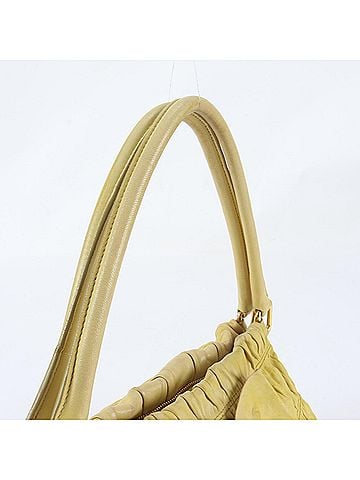 Prada Prada Tessuto Nylon Gathered Ribbon Leather Tote Bag Handbag Shoulder for Women (view 2)