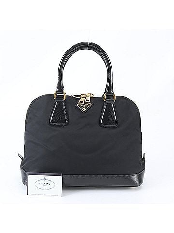 Prada Prada Tessuto Nylon BL847B Leather Tote Bag Handbag with Guarantee Card, Black, Women's (view 1)