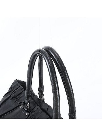 Prada Prada Tessuto Nylon Gathered Leather Tote Bag Handbag Shoulder Black Women's (view 2)