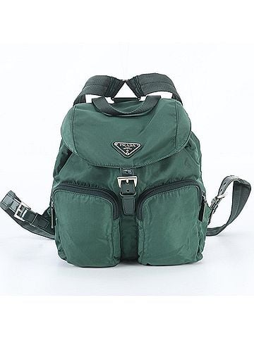 Prada Prada Tessuto Nylon Triangle Logo Leather Backpack Handbag for Women (view 1)