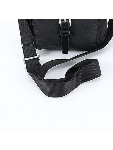 Prada Prada Tessuto Nylon Triangle Logo Leather Shoulder Bag Messenger Black Men's (view 2)