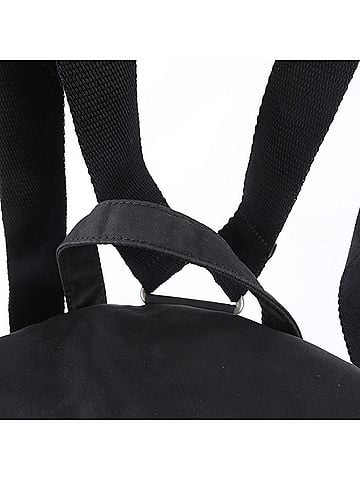 Prada Prada Tessuto Nylon Triangle Logo Leather Backpack Handbag Black Women's (view 2)