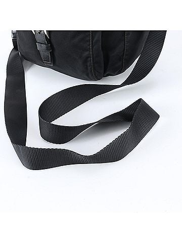 Prada Prada Tessuto Nylon Triangle Logo Leather Shoulder Bag Messenger Black Men's (view 2)