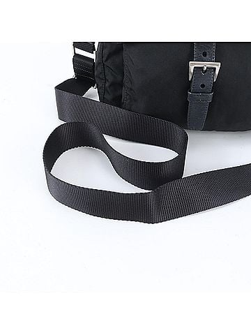 Prada Prada Tessuto Nylon Triangle Logo Leather Shoulder Bag Handbag Black Women's (view 2)