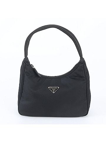 Prada Prada Tessuto Nylon Triangle Logo Handbag, Black, Brand Name, Women's (view 1)
